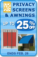 25% Off Privacy Screens & Awnings! Click For Details!