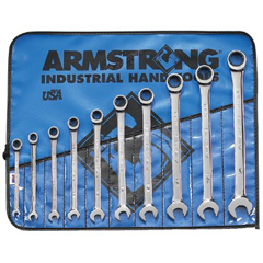 10 Piece Fractional Geared Combination Wrench Set (Roll)