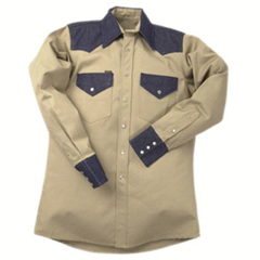 9510D Khaki/Blue Denim Shirts