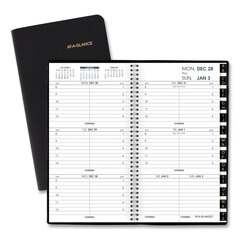 Black Weekly Appointment Book, Ruled For Hourly Appointments, One Week Per Spread                         :: 
