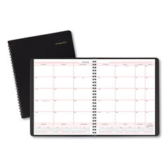 Black Monthly Planner Appointment Book, Unruled, One Month Per Spread                                     :: 