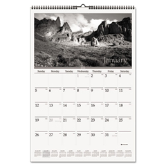 Visual Organizer Black & White Photographic Monthly Wall Calendar