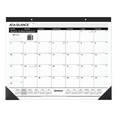 Nonrefillable One-Color Monthly Desk Pad Calendar