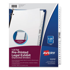 Buy Legal Ring Binder Index Divider Collated Sets, Avery Style, Helvetica Bold