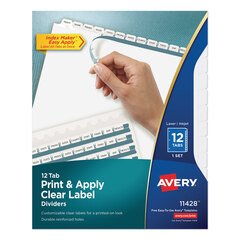 Buy Index Maker Clear Label Three-Hole Punched Dividers with White Tabs for Laser  Ink Jet Printers