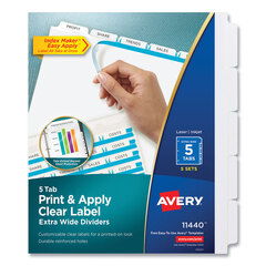 Buy Index Maker Clear Label Three-Hole Punched Dividers with White Tabs for Laser  Ink Jet Printers