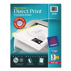 Avery&reg; Direct Print&reg; Presentation Dividers for High Speed Black and White Laser Printers