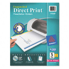 Avery&reg; Direct Print&reg; Unpunched Presentation Dividers