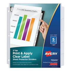 Buy Index Maker Clear Label Three-Hole Punched View Dividers
