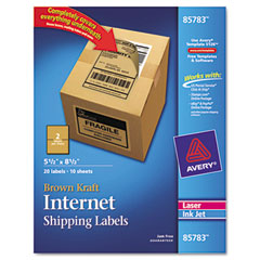 Buy Avery Brown Kraft Shipping Labels