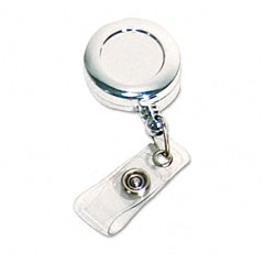 Advantusreg Chrome Retractable ID Card Reel
