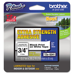 Brother&reg; P-Touch&reg; TZ/TZe Series Extra-Strength Adhesive Laminated Labeling Tape