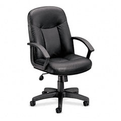 Basyx Basyx™ VL600 Series Managerial Mid Back Swivel/Tilt Leather Chair