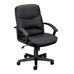 Buy Basyx VL640 Series Leather Managerial Mid Back Swivel/Tilt Steel Chair