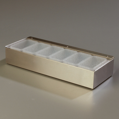 Buy 6 Pt Condiment Caddies with One-Piece Lid 17-7/8, 5-5/8, 3-3/8 - Stainless Steel