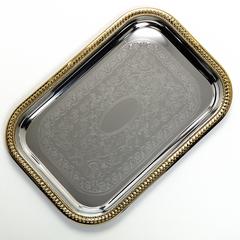 Carlisle Celebration� Rectangular Tray with Gold Border CFS 608908CS