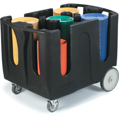 Optimizer Dish Dolly With 4 Dividers 43", 28", 31-23/32" - Black