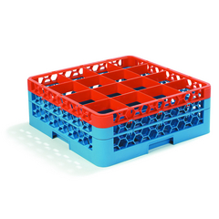 Opticlean 16-Compartment with 2 Extender - Orange-Carlisle Blue