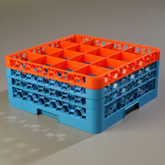 Opticlean 16 Compartment with 3 Extenders - Orange-Carlisle Blue