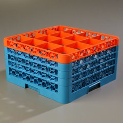 Opticlean 16 Compartment with 4 Extenders - Orange-Carlisle Blue
