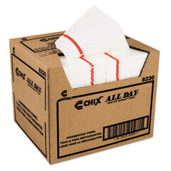 Chix&reg; White/Red Foodservice Towels
