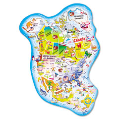 Chenille Kraft&reg; WonderFoam&reg; Giant North America Map Floor Puzzle
