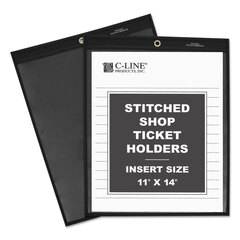 Buy Shop Ticket Holders with Reinforced Edges, Clear Front, Black Pressboard Back