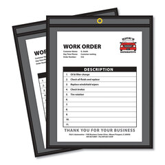 Buy Shop Ticket Holders with Reinforced Edges, Clear Front, Black Pressboard Back
