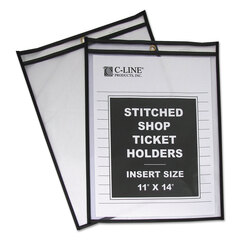 Buy Shop Ticket Holders with Reinforced Edges, Clear Front and Back, Black Stitching