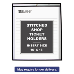 Buy Shop Ticket Holders with Reinforced Edges, Clear Front and Back, Black Stitching