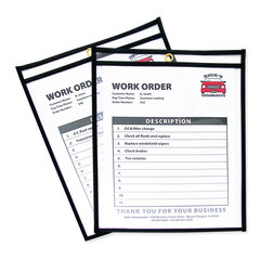Buy Shop Ticket Holders with Reinforced Edges, Clear Front and Back, Black Stitching