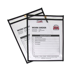Buy Shop Ticket Holders with Reinforced Edges, Clear Front and Back, Black Stitching