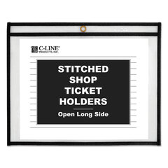 Buy Shop Ticket Holders with Reinforced Edges, Clear Front and Back, Black Stitching