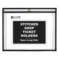 Buy Shop Ticket Holders with Reinforced Edges, Clear Front and Back, Black Stitching