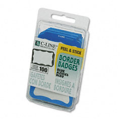 C-Line&reg; Self-Adhesive Border-Style Name Badges