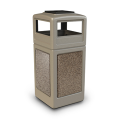 CZP72051599 - Commercial Zone Products38-Gallon StoneTec Panel Container with Ashtray Dome Lid
