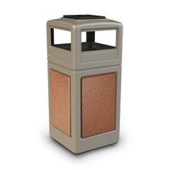 CZP72051699 - Commercial Zone Products38-Gallon StoneTec Panel Container with Ashtray Dome Lid