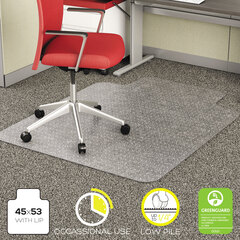 EconoMat Studded Protective Vinyl, No Bevel Chair Mat for Low Pile Carpeting