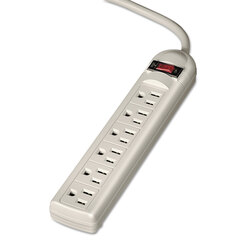 Six-Outlet Plastic Power Strip, 6-ft. Cord Length