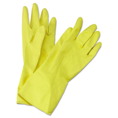 Yellow Flock-Lined Gloves