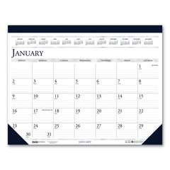 Two-Color Dated Monthly Desk Pad Calendar