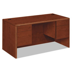 10700 Waterfall Edge Series Double Pedestal Desk with Three-Quarter Height Pedestals