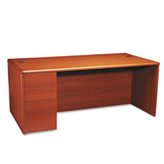 10700 Waterfall Edge Series Single Pedestal Desk with Full-Height Pedestal
