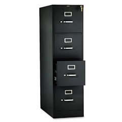 26-1/2" Deep;310 Series;Black;Cabinet;Drawer;File Cabinet;File Cabinets;Four-Drawer;Full-Suspension;Furniture;HON;Letter Size;Metal;Vertical File