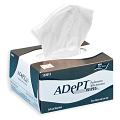 Adept&reg; Lite Duty Tissue Wipes - 1 Ply