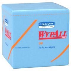 KCC05776 - Kimberly Clark ProfessionalWYPALL* L40 Quarterfold Wipers, Blue