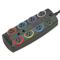 Kensington&reg; SmartSockets&reg; Color-Coded Eight-Outlet Adapter Model Surge Protector