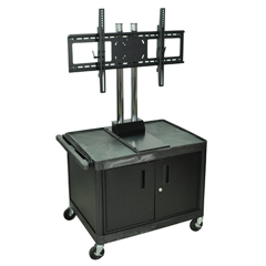 LUXLWPTV28CE - LuxorMobile Flat Panel TV Mount with Cabinet, Black Uprights