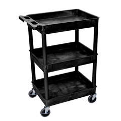 LUXSTC111-B - LuxorThree-Shelf Tub Cart