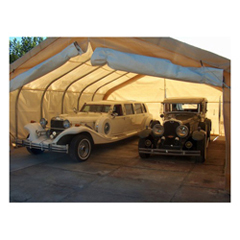 MDM2CARHS222412TN - Rhino ShelterTwo Car Garage 22x24x12 House Style  - Tan